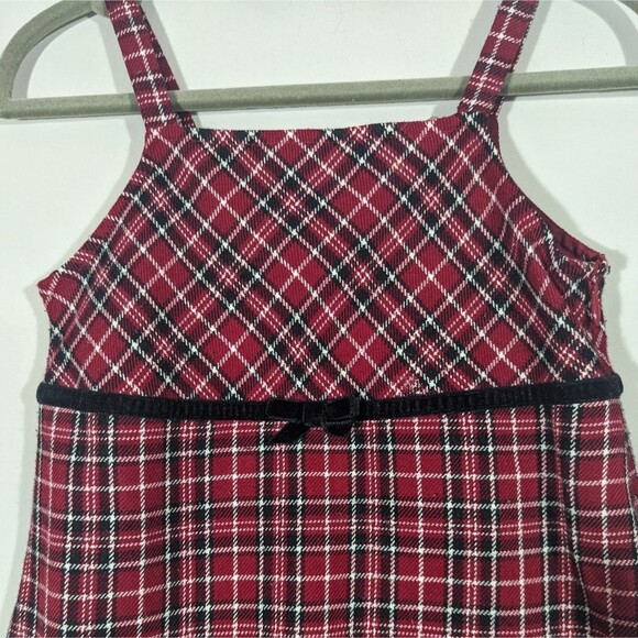 Gymboree Girls Dress Size 3 Holiday Red Plaid Sleeveless (see measurements) - Picture 3 of 5